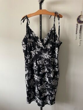Y2K Vintage Jane Alexander Tie Shoulder Sun Dress Floral Botanical Plus Size